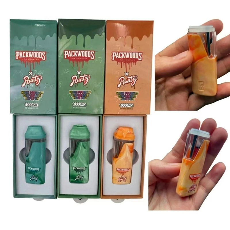 10 Flavors Packwoods X Runtz Runty Disposable Vape Pens Rechargeable 380mAh Battery 1ml 1000mg Empty Pods Thick Oil Cartridges Carts Vape with Retail Box