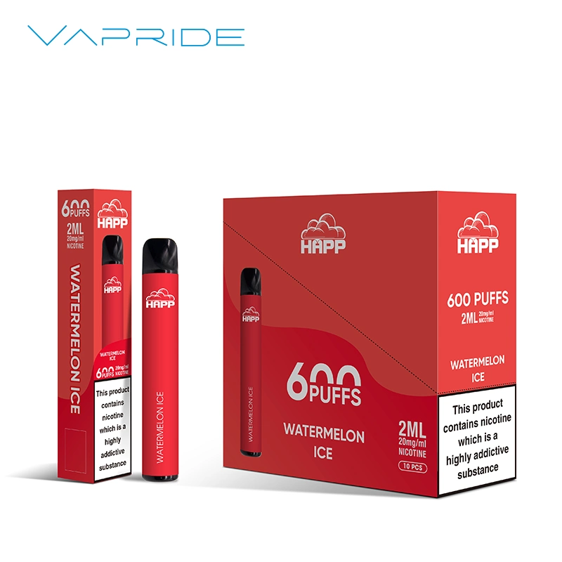 Vapride Online Shopping Happ 600 Puffs Wholesale Poland Electronic Cigarette Disposable Vape Pen