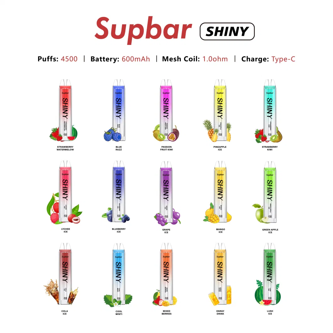 Supbar 4500 Puffs Disposable Pod Box Vape Pen OEM E-Cigarette Bar Blue Razz Warehouse New