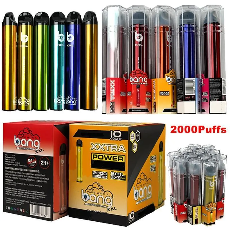 Good Quality Bang XXL 2000 Puffs Disposable Electronic Cigarette Kit Flavors 6ml Vape