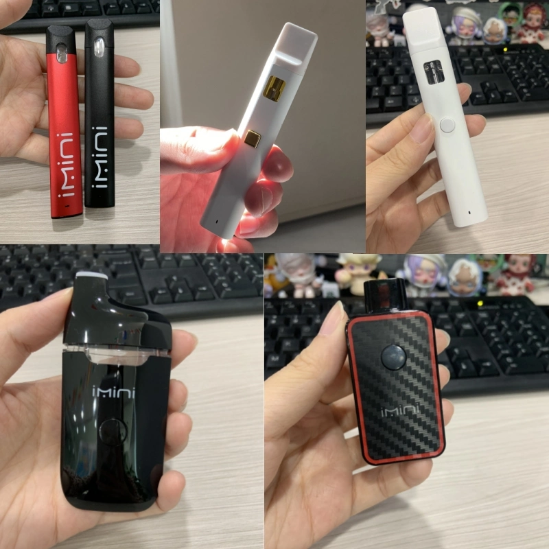 Wholesale Imini OEM Empty Diposable Vape 4ml 5ml Thick Oil Flat Tip Ceramic Coil E CIGS Diposable Pen Rechargeable Device Pods 380mAh Visual Vape Pen