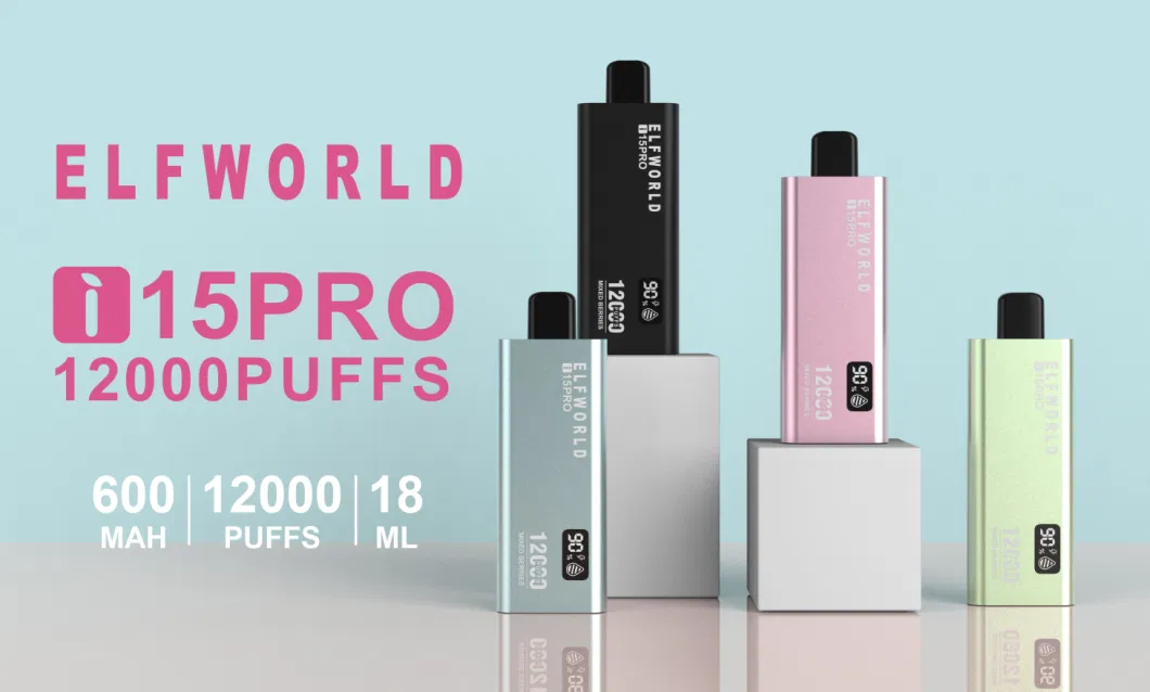 Super Slim Elfworld I15 PRO 12000 Puffs Disposable Vape Long-Lasting Flavor Ultra Thin E-Cig Elf World Puff Vape Pen OEM I15 Apple 1000 Puffs 85000 Puffs 7000