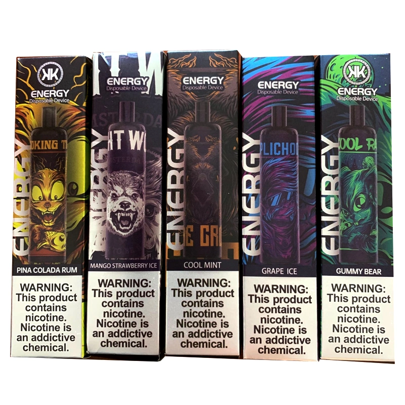 Kk Energy Disposable Cigarettes 5000 Puffs Rechargeable Pod 850mAh 12ml 5% Vape Pen 12 Choice USA Mesh Coil Airflow Control Vape