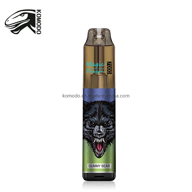 Magic Dragon Disposable Vapes 7000 Puffs Nicotine 6 Colors RGB Light Tobacco License Company