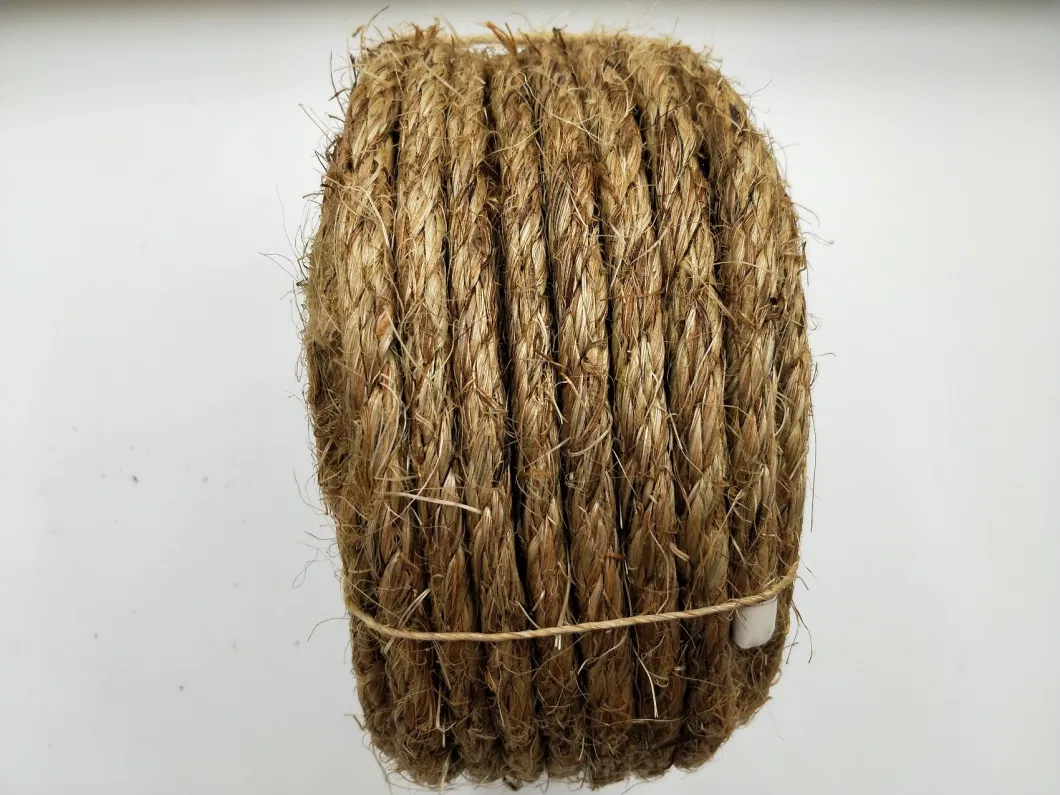 Factory Wholesale Twist 3/4 Strands Natural Manila/Sisal Jute Hemp Twist Fiber Rope for Marine and Fishing