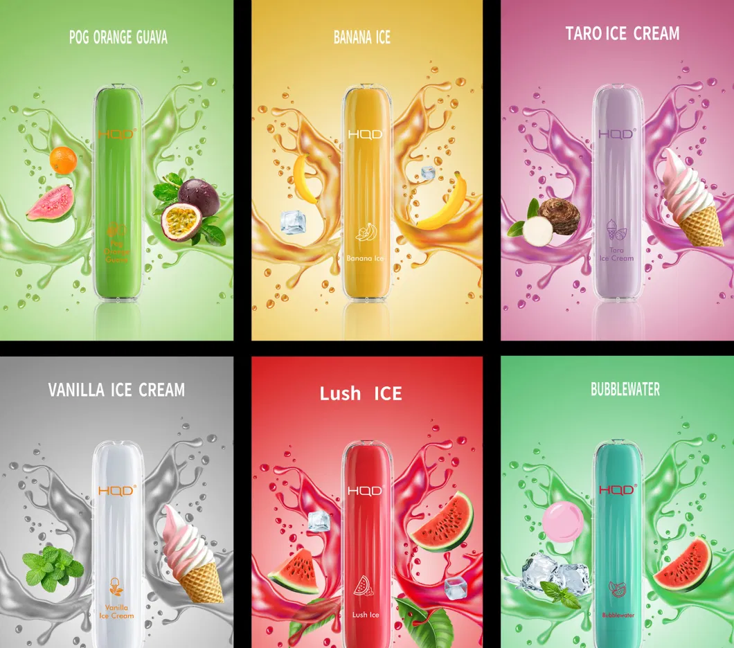 Exclusive Model Ultra Compact Crystal Hqd Wave Disposable Pod Vape Kit Real Tobacco Smoke Chocolate Raspberry Kiwi Lemonade Flavor Smooth Airflow 2.0ml E-Liquid