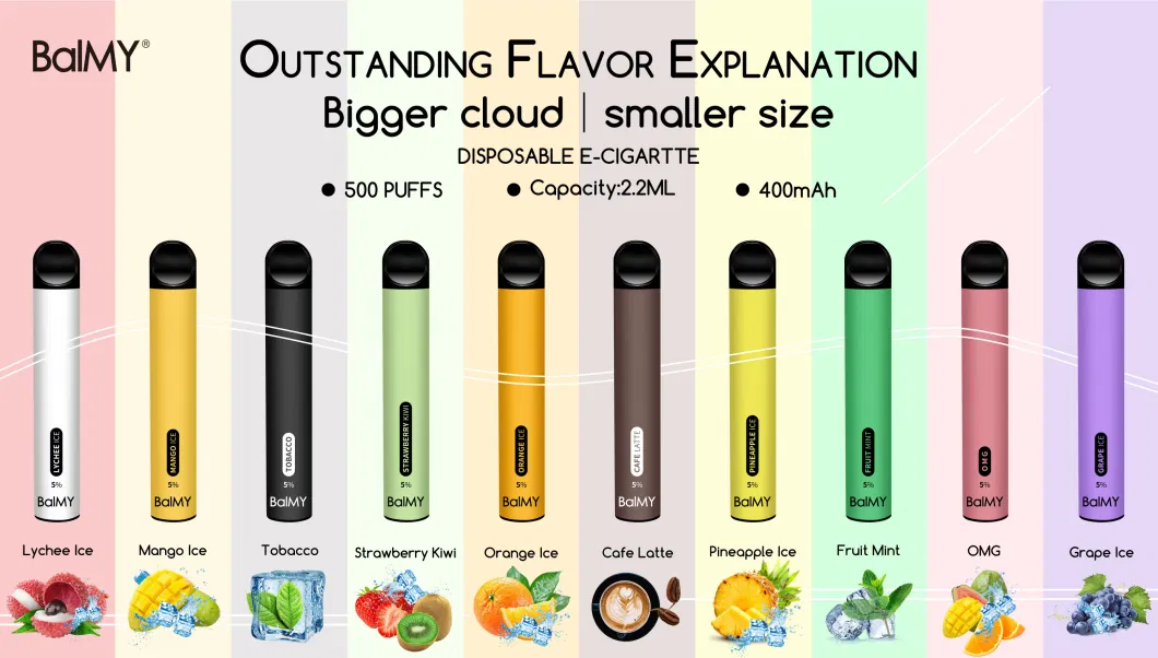 Balmy 500 Puffs Vaping Taste Disposable Pod System Kit with Big Vapor