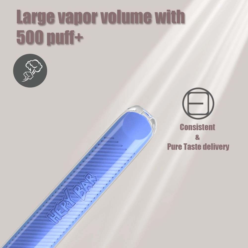 China Hot Popular Pen Style Disposable Vaporizer High Volume Hepy Bar 500+ Puffs Heating Stick Mega Disposable Vape Smoothie Pack