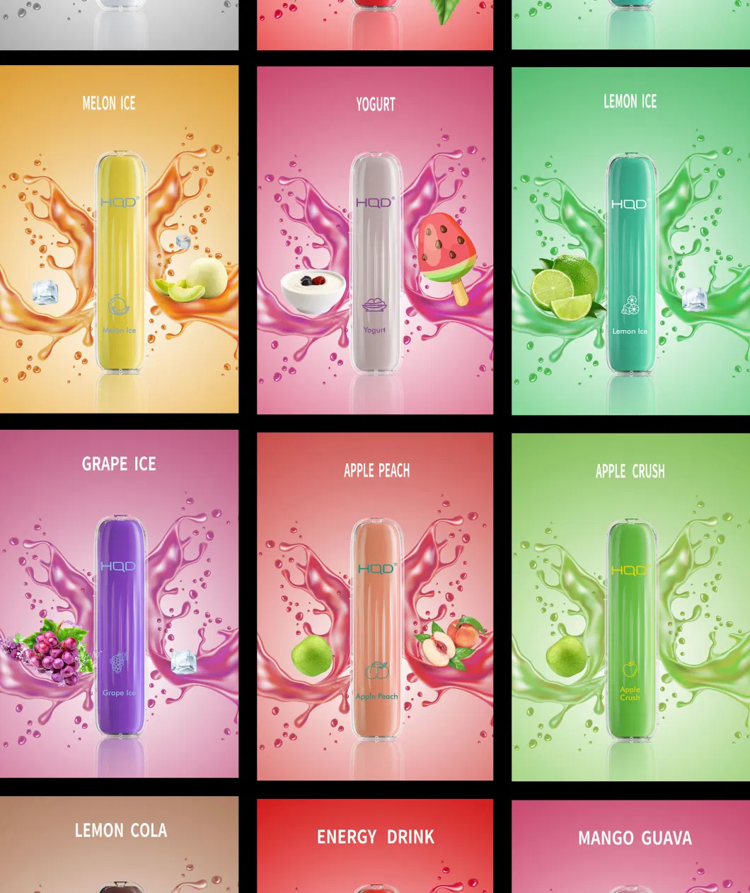 Exclusive Model Ultra Compact Crystal Hqd Wave Disposable Pod Vape Kit Real Tobacco Smoke Chocolate Raspberry Kiwi Lemonade Flavor Smooth Airflow 2.0ml E-Liquid