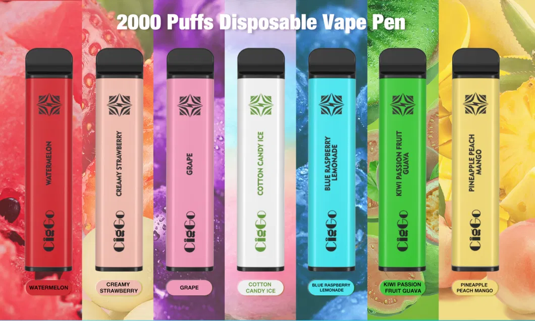 Ciggo Cube 2000 Puffs Disposable Vape Pen with 650mAh Battery 6.5ml Eliquid