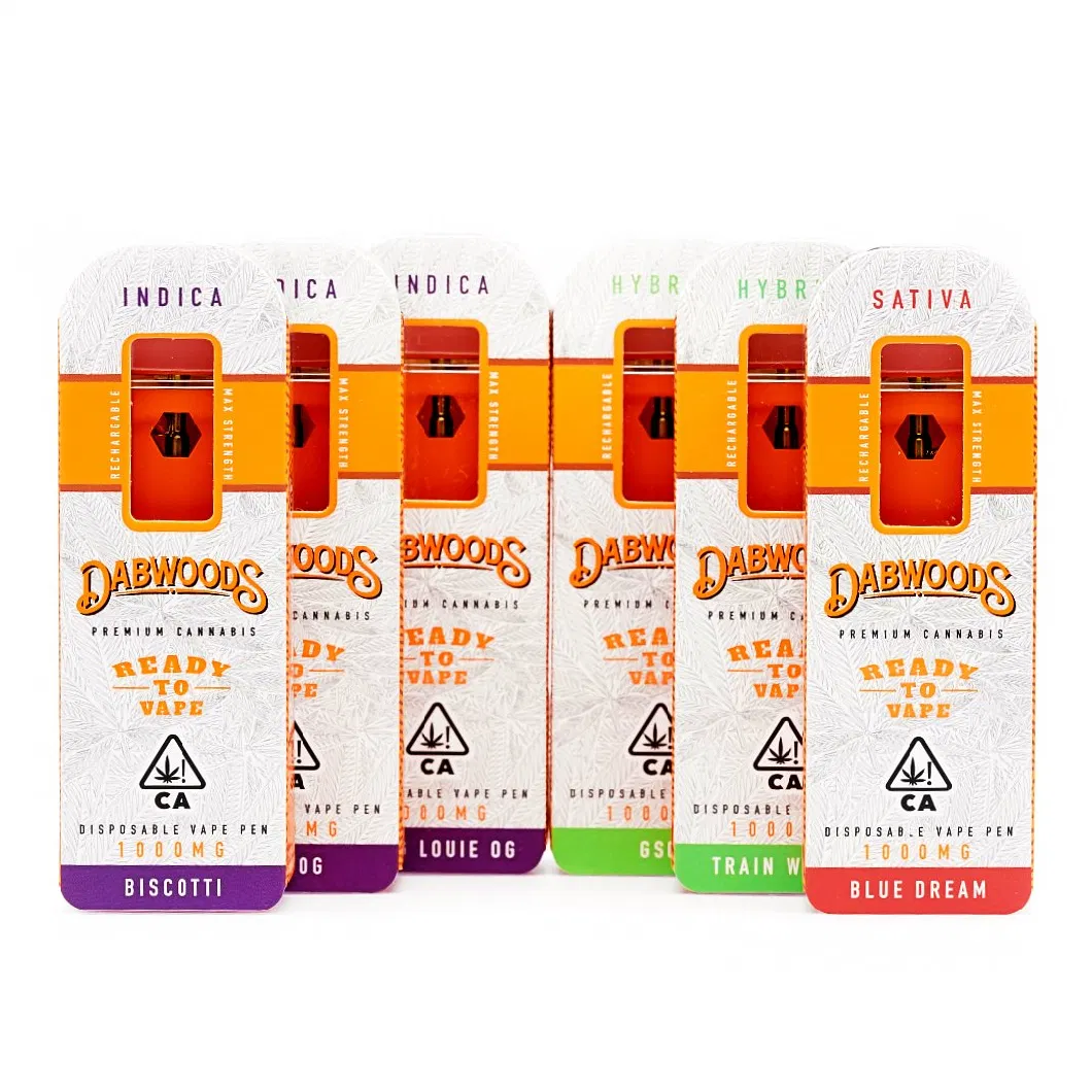 Dabwoods Carts Empty Cartridge Ceramic Coil Vaporizer 1ml Pods E-Cigarette 10 Flavors Dabwoods Disposable Live Resin Full Gram Vape Pen with Package Boxes