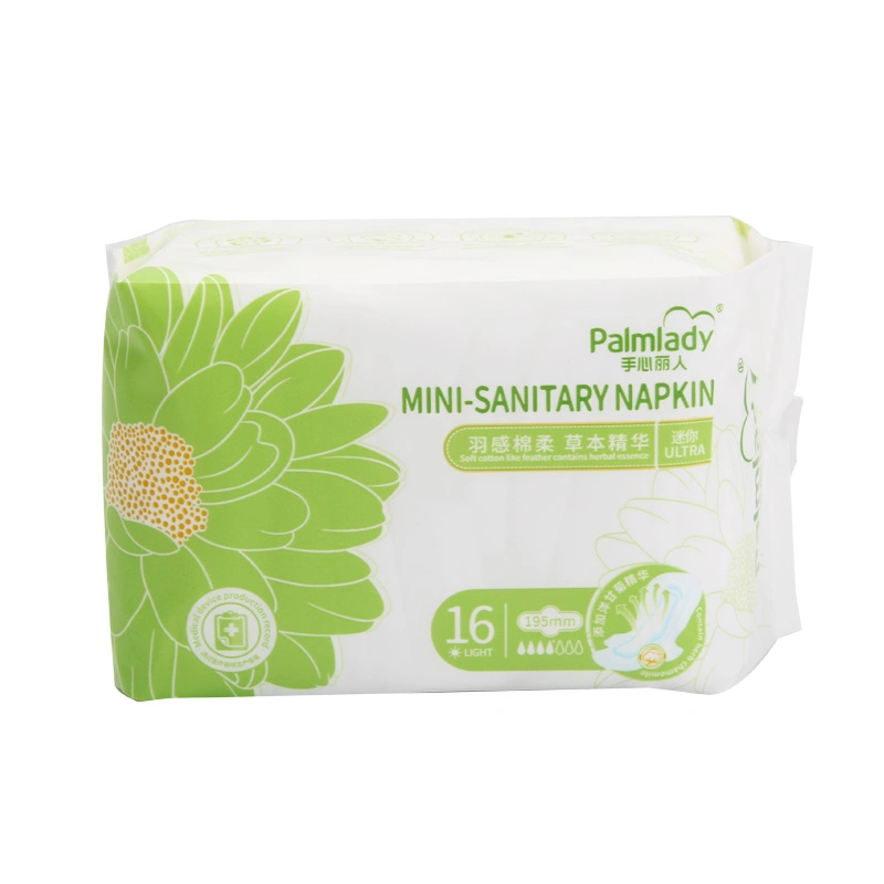 Palmlady Mini Pad Ultra Thin Sanitary Napkin Cotton Surface Sanitary Napkin 195mm