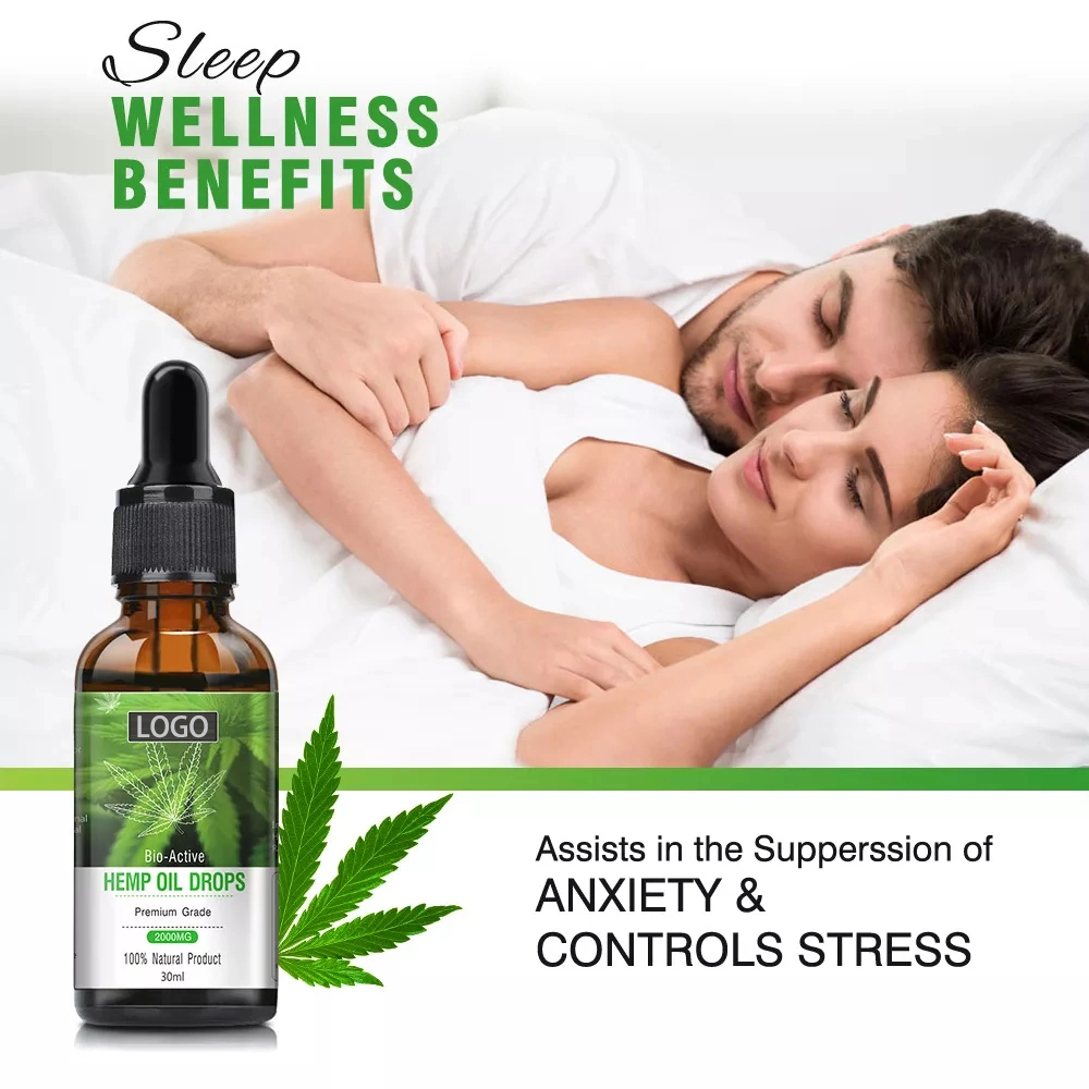 OEM Private Label Relieve Stress Pain Improve Sleep Essential Oil Natural Organic Pure Edible Hemp Seed Oil