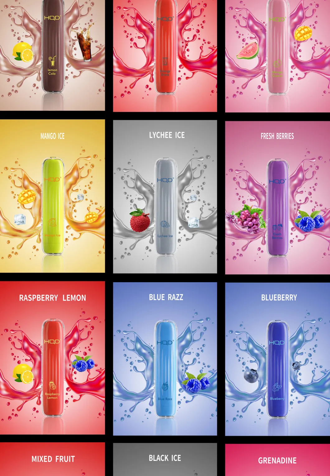 Exclusive Model Ultra Compact Crystal Hqd Wave Disposable Pod Vape Kit Real Tobacco Smoke Chocolate Raspberry Kiwi Lemonade Flavor Smooth Airflow 2.0ml E-Liquid