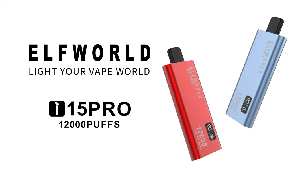 Super Slim Elfworld I15 PRO 12000 Puffs Disposable Vape Long-Lasting Flavor Ultra Thin E-Cig Elf World Puff Vape Pen OEM I15 Apple 1000 Puffs 85000 Puffs 7000