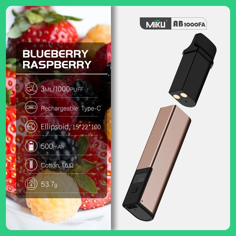 Miku 1000puffs Rechargeable Disposable Vape Longest Lasting Mesh Coil