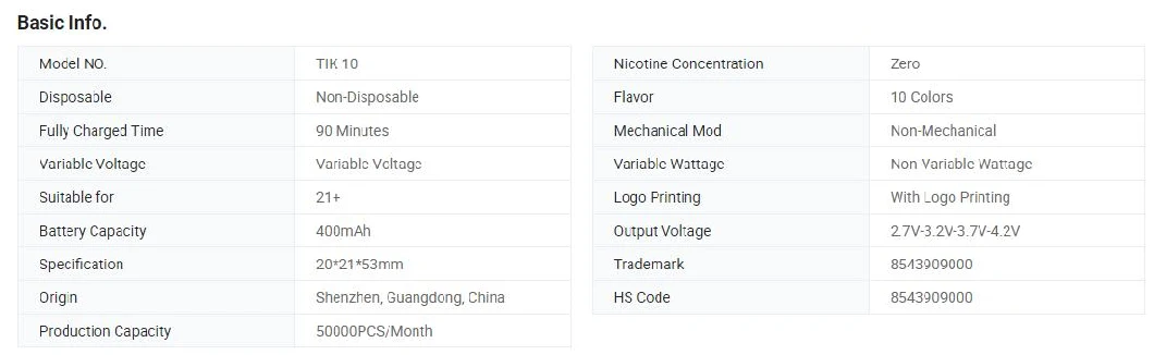 Wholesale Preheating Rechargeable 400mAh 510 Thread Tik 10