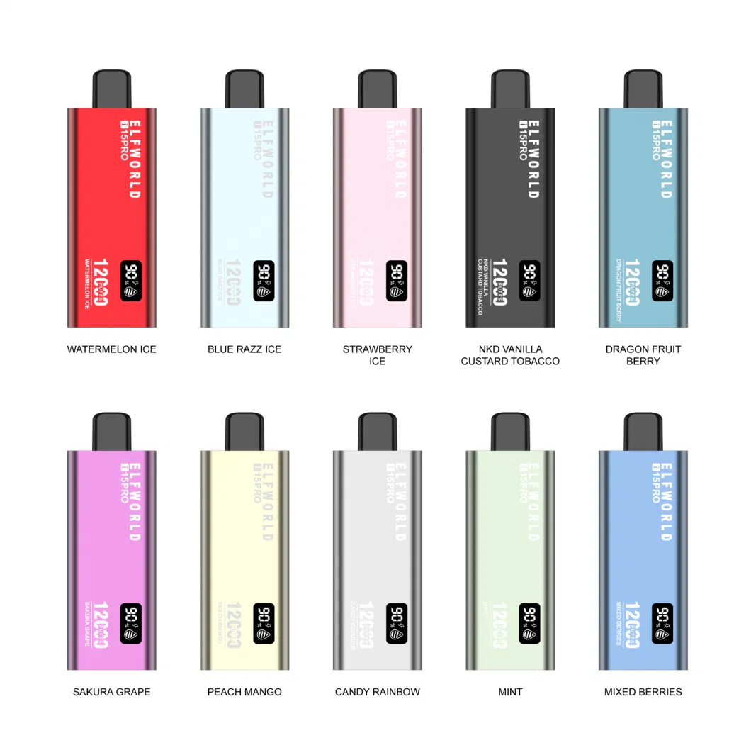 Super Slim Elfworld I15 PRO 12000 Puffs Disposable Vape Long-Lasting Flavor Ultra Thin E-Cig Elf World Puff Vape Pen OEM I15 Apple 1000 Puffs 85000 Puffs 7000