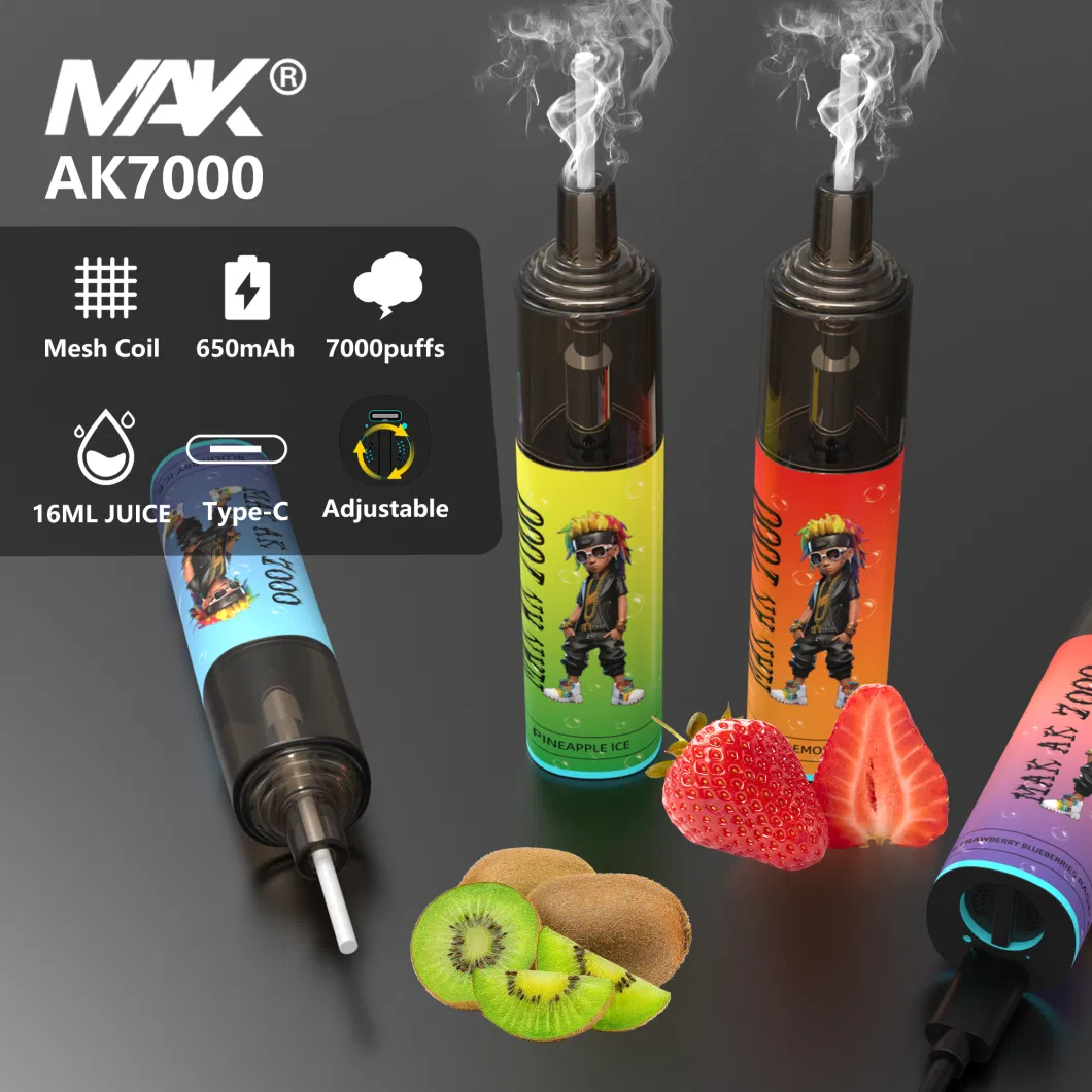 Mak Vape China Shenzhen Original Factory Ak9000 Puffs Bottom LED Flash Light Randm Disposable Vape Pen