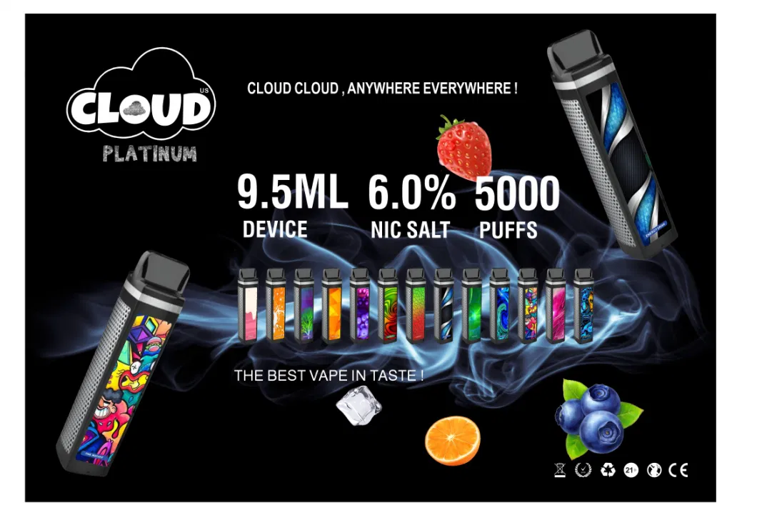 5000puff 9ml Electronic Cigarette 2021 Unique Wholesale Original Flavor Disposable Vape