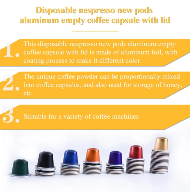 15ml High Quality Disposable Aluminum Foil Coffee Capsules Coffee Capsule