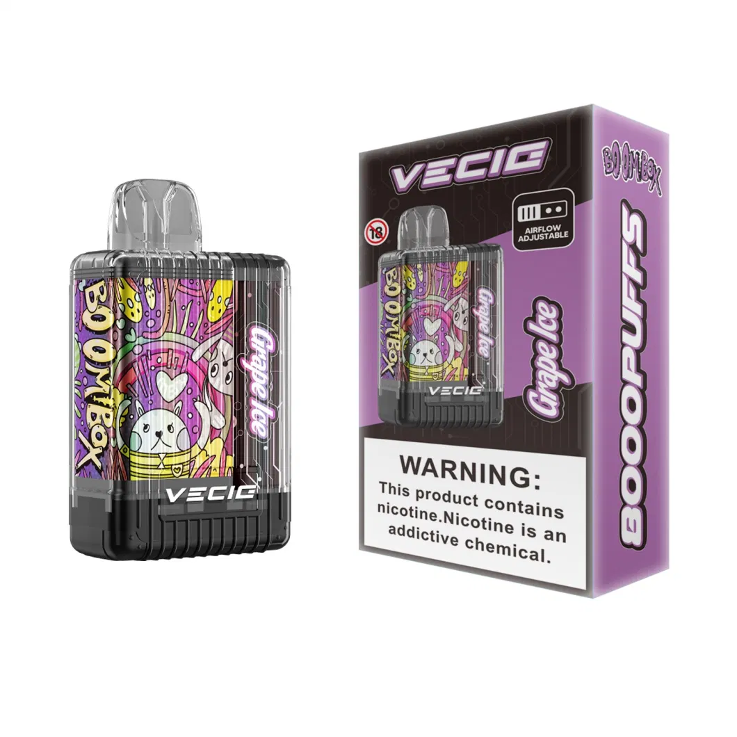 VECIG Factory Price Original Boombox 8000 puffs Disposable Vape Box Rechargeable Mesh Coil Adjustable Airflow 5% Nicotine Lost Vape Orion Bar 7500