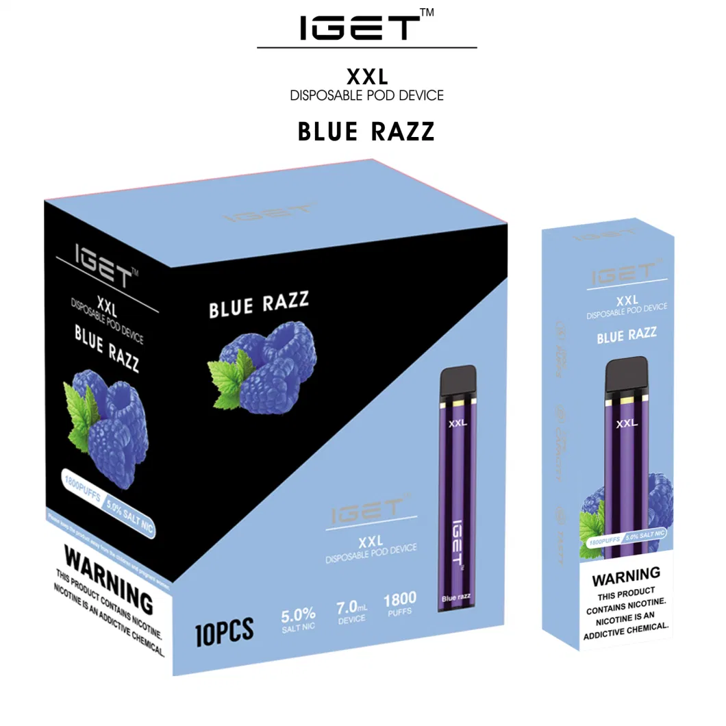 Wholesale Iget XXL Vape Pen 22 Flavors 1800 Large Puffs Disposable Hot Sale Ecigarette Vaporizer Pod Starter Kit