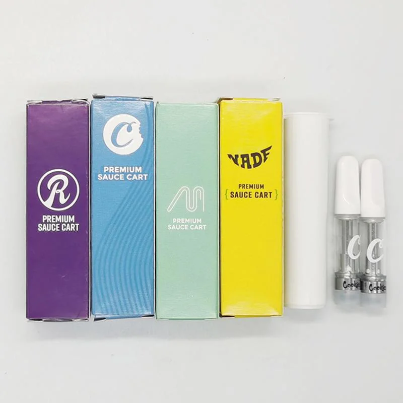 New Cookies Vape Cartridge Cart 0.8ml 1.0ml Pyrex Glass Tank Ceramic Coil 510 Thread Thick Oil Cart