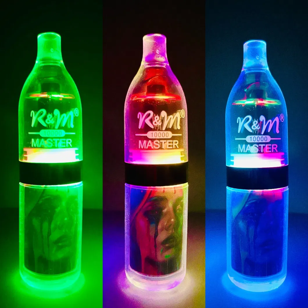 R and M Master 10000 20ml E Liquid 10000 Puffs with RGB LED Light Mesh Coil Disposable Vape Pen Wholesale