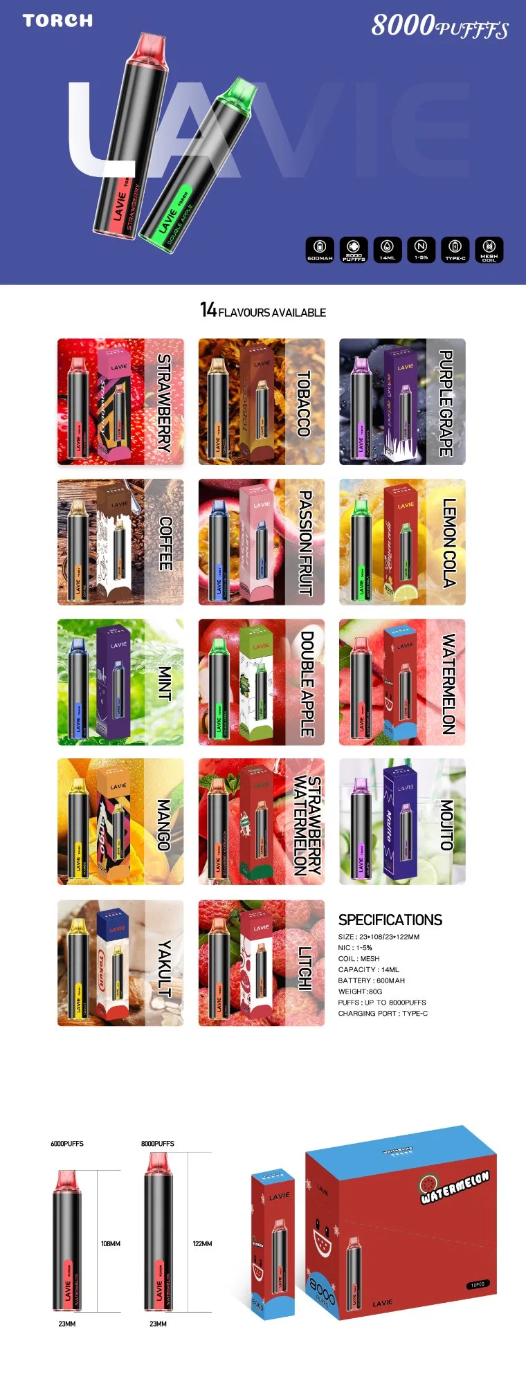 Lavie Torch 8000 Puffs Disposable Vape