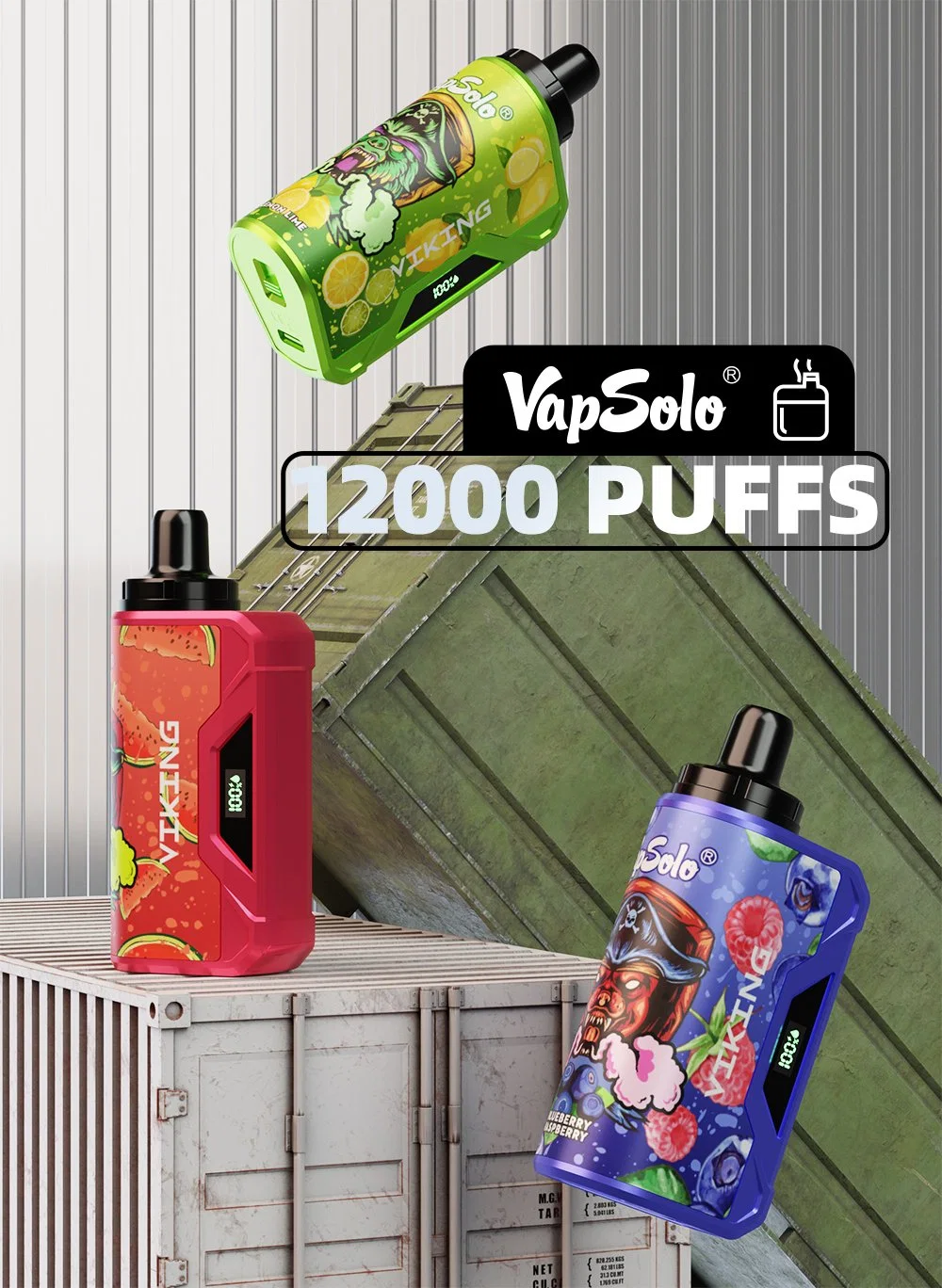 Vapsolo New Bang King 12000 Puffs 12K Disposable Vape 22ml 650mAh Rechargeable Battery 0% 2% 5% Puff 12000 E Cigarettes with Power and E Liquid Display