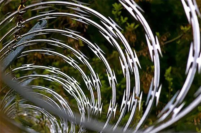 Razor Wire 250FT, Galvanized Bto-22 Razor Wire Fence Stretched Ribbon Barbed Wire Coils for Farm, Fence, Garden