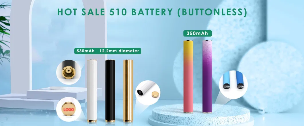 Wholesale Batteries Rechargeable E Cig 320mAh Vape Pen Battery for 510 Cartridge