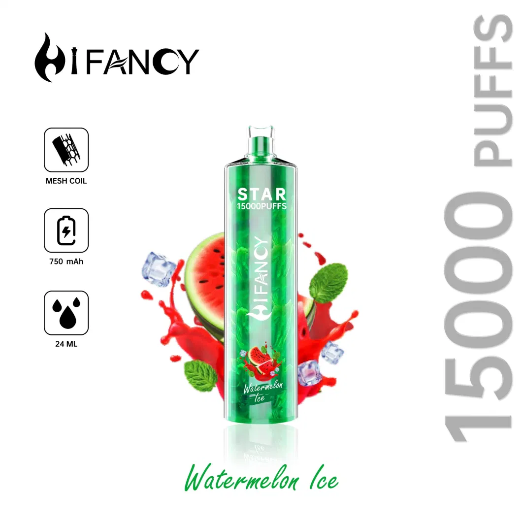 EU Warehouse 2023 New Hot Disposable Vape Pen Hifancy Star 15000 Puff Wape E Cigarette Prefilled Vapes Vaporizer 15000 Atomizer E Hookah Charger Puff Bar