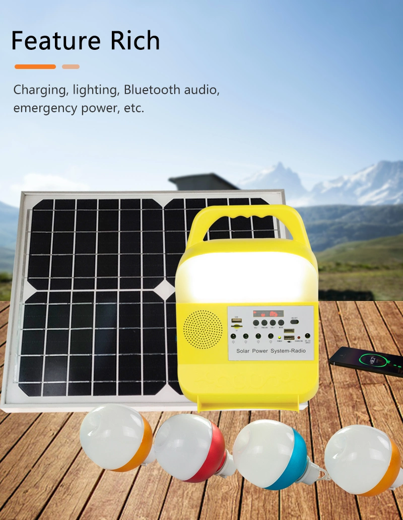 25 Watt Mobile Home Solar Lighting System with Radio and USB Charging Port Solar Light