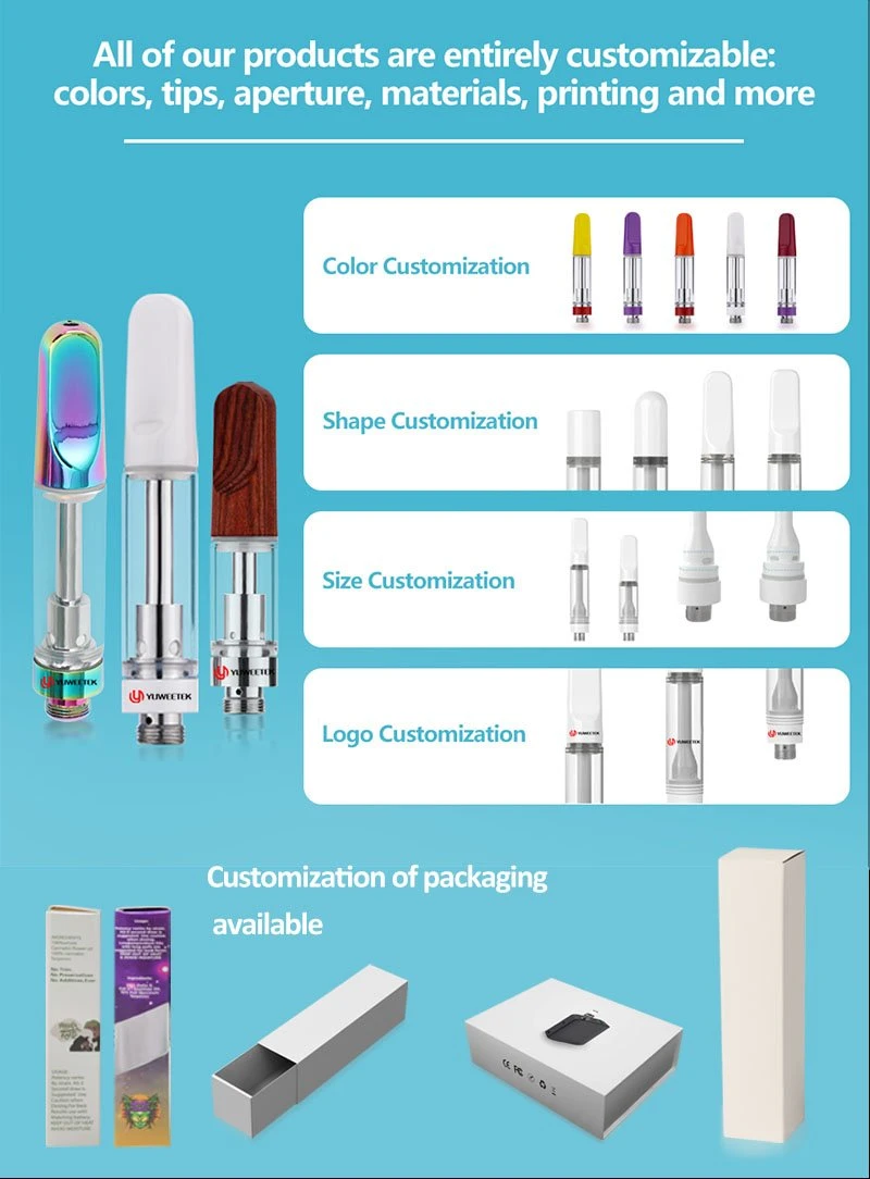 RW-C6 0.5ml 1.0ml Full Ceramic Carts Hhc 510 Atomizer Empty Vape Cartridge