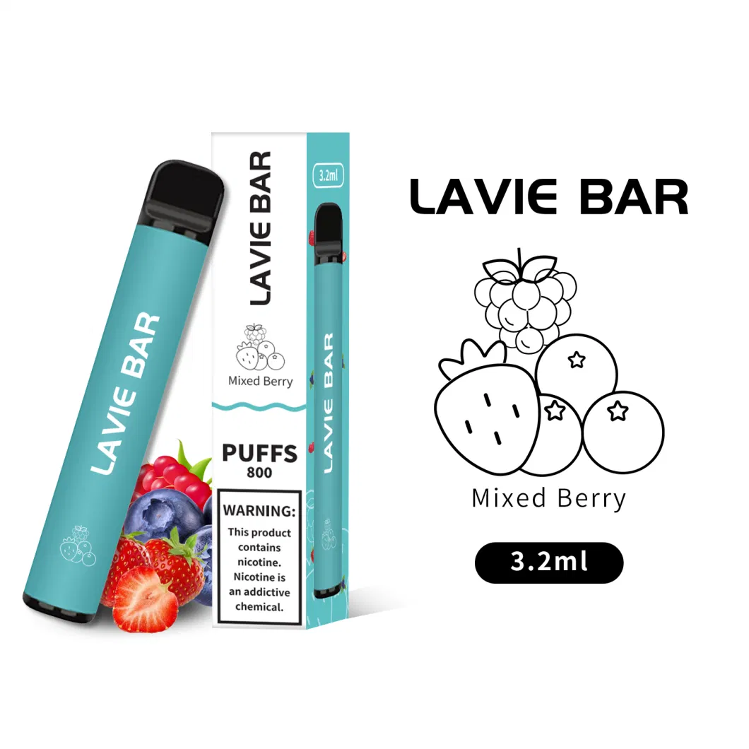 2022 Lavie Bar Zero 20mg 50mg Simple Style Disposable Vape 800 Puffs Vape Pen Disposable Vapes Puff with Tpd CE PSE Kc FDA