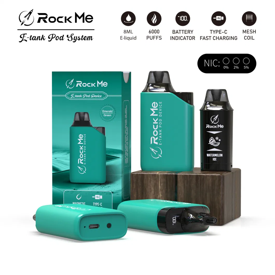 High Quality Atomizer Rock Me E-Tank Device Pod System 600mAh Battery Rechargeable Vaporizer