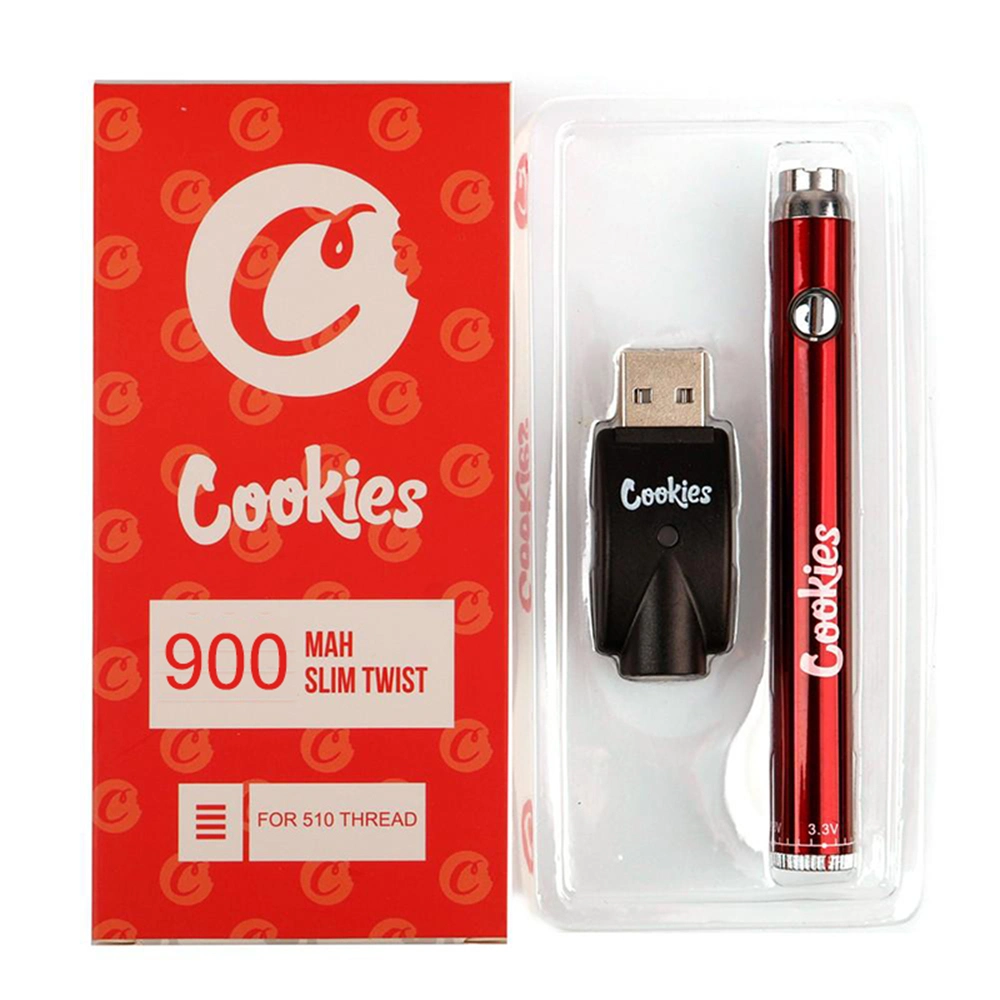 Bulk Cookies Twist 900mAh 510 Threaded Slim Adjusted Voltage Ecigarette Starter Kits with Bag