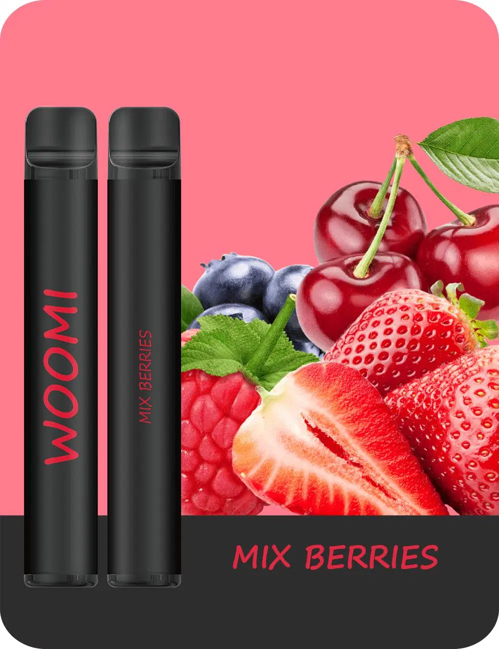 2023 Various Flavors Woomi Vape 2% Nicotine Mesh Coil Electronic Cigarette Rock 600 Puffs Disposable Vape