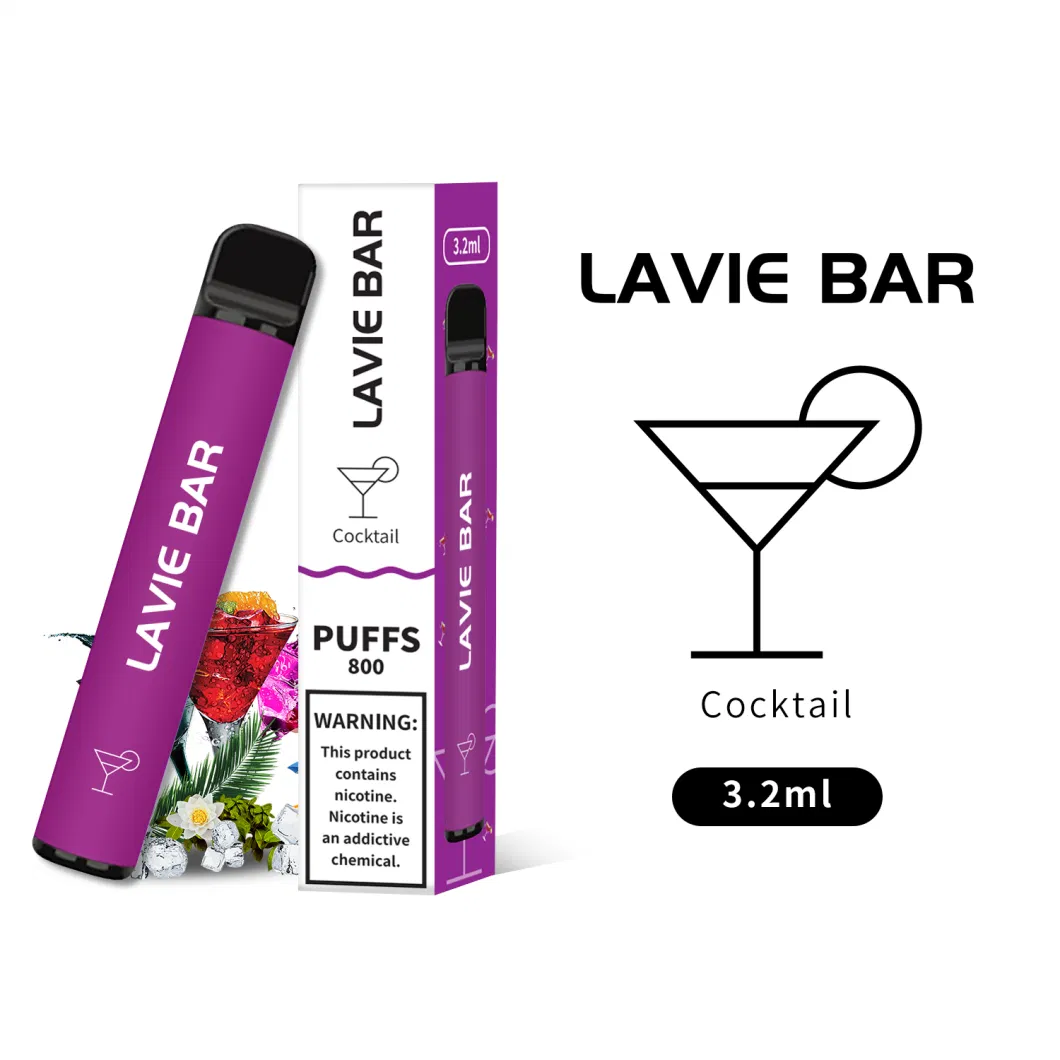 2022 Lavie Bar Zero 20mg 50mg Simple Style Disposable Vape 800 Puffs Vape Pen Disposable Vapes Puff with Tpd CE PSE Kc FDA