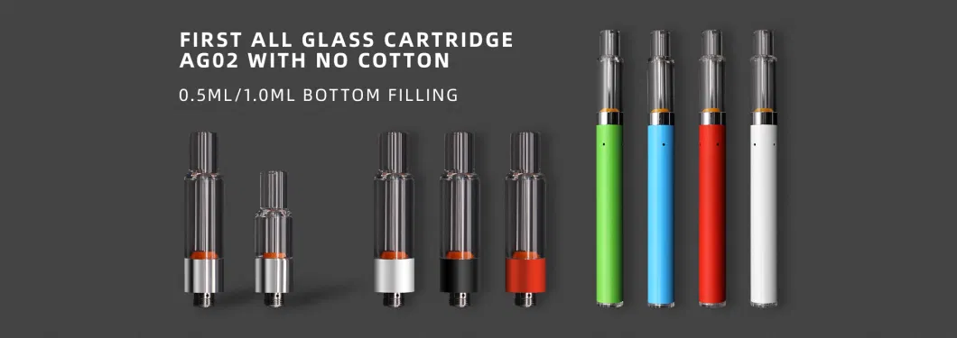 Ceramic Empty Bulk Cartridge 1ml All Glass Cartridge Lead Free Disposable Vape Pod