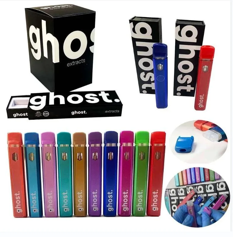 Ghost Delta Disposable E-Cigarettes Vape Pen 280mAh Battery Rechargeable 10 Strains 0.8ml 1.0ml Empty Cartridge