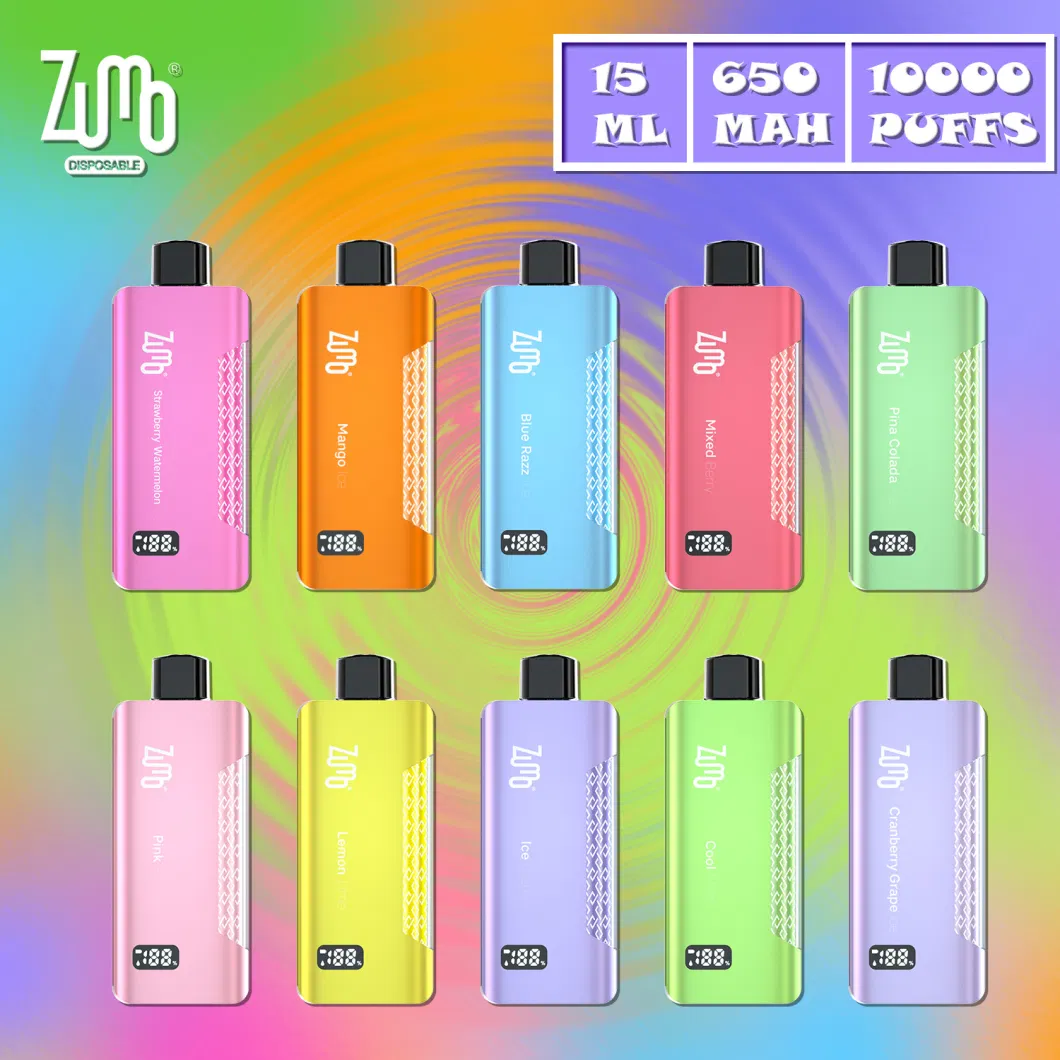 Various Flavor Electronic Cigarette 10000 Puff E Cigarette Digital Screen Zumo Vape