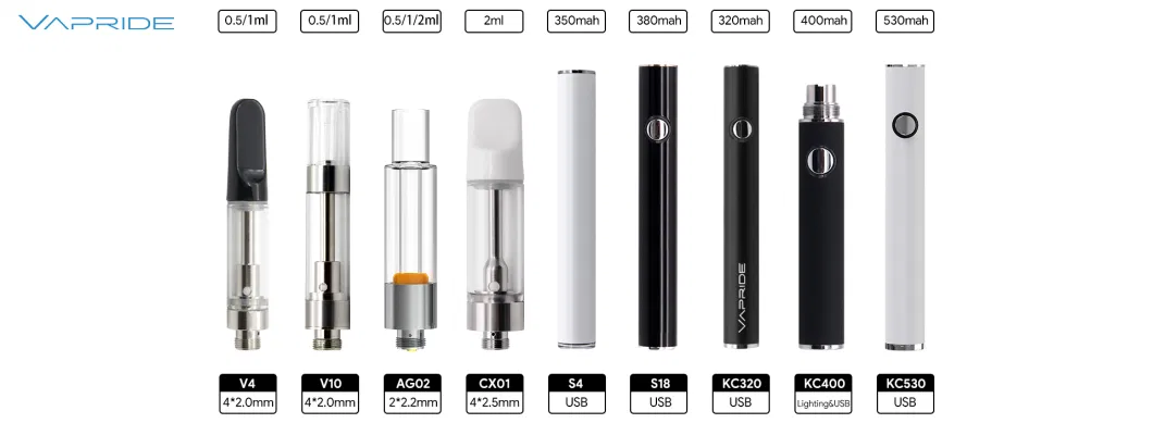 0.5/1/2ml Cart New Coil Full Ceramic Vape Cartridge Big Capacity Atomizer