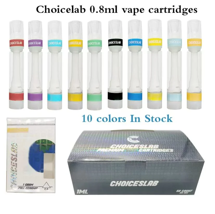 Hot Choiceslab Vape Catridges Ceramic Coil Holographic Packaging 0.8ml Empty Choiceslab Carts