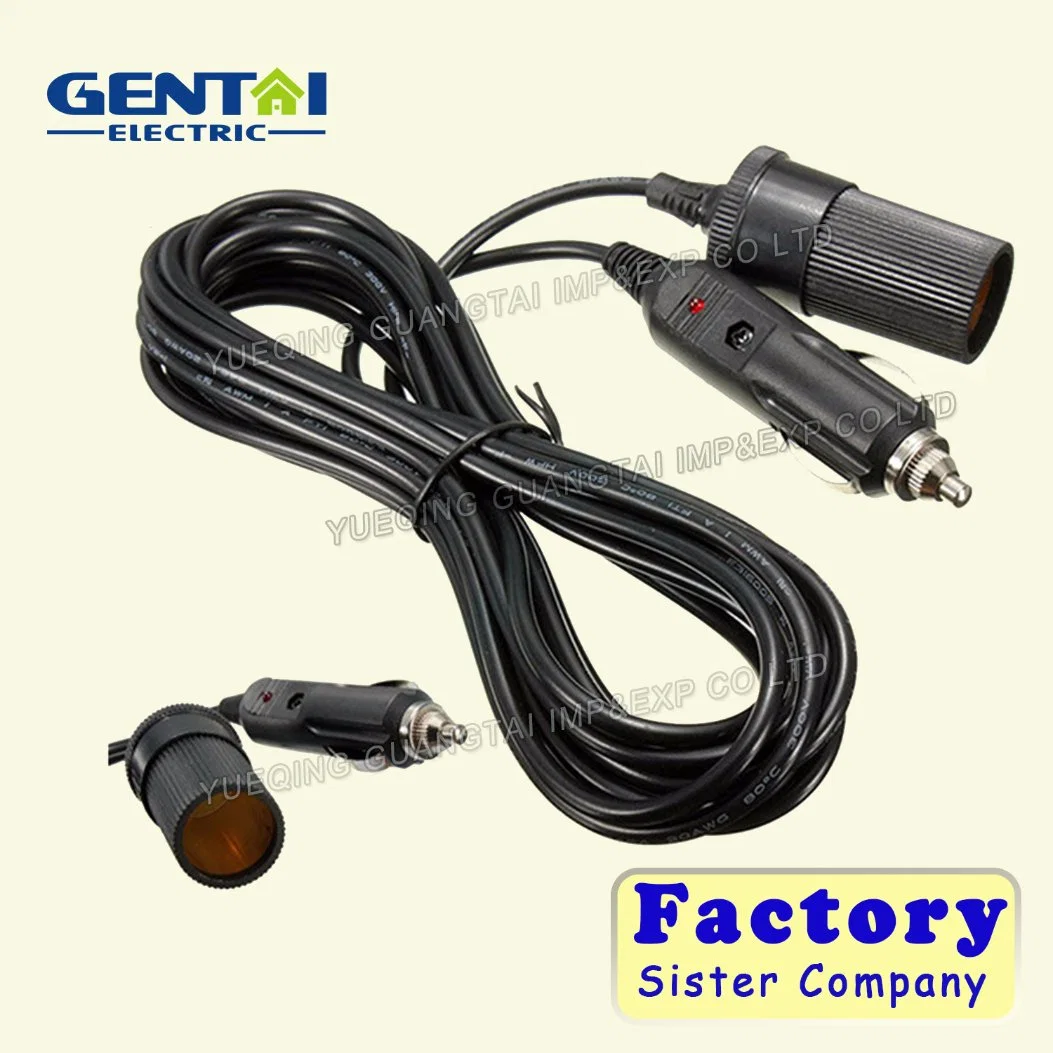 Car Cigarette Lighter Extension Cable Power Socket Adapter