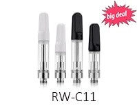 RW C12 China Wholesale 510 Thread Glass Tank G5 1.0ml 0.5ml Ceramic Vertical Coil Vaporizer Rechargeable Disposable Oil Cartridge Pen