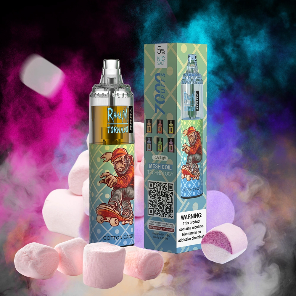 Newest Trending 56 Flavors Randm Tornado 7000 Puffs Rechargeable Disposable Vape