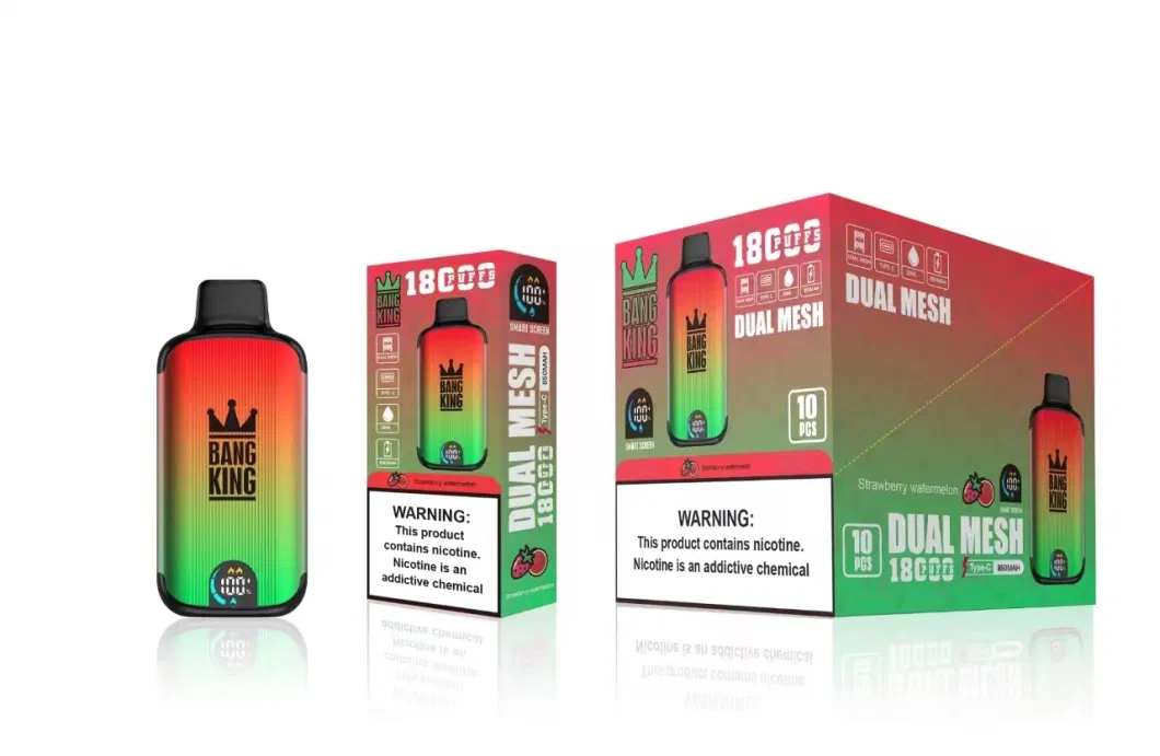 Bang King 18000 Puffs Wholesale Disposable I Vape Randm Tornado LED E Cigarette 5% Geek. Bar Vape Pen Alien Cigarette Tornado